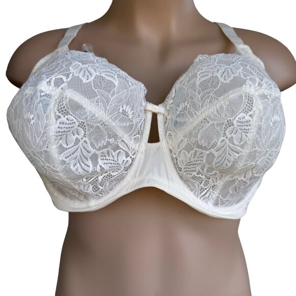 Unlined Full Coverage Underwire Bra 46DD Adjustable Straps Lace White Auden - Picture 16 of 16